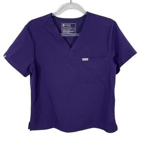 Figs Catarina Short Sleeve One Pocket Scrub Top in Purple Women's Size‎ M